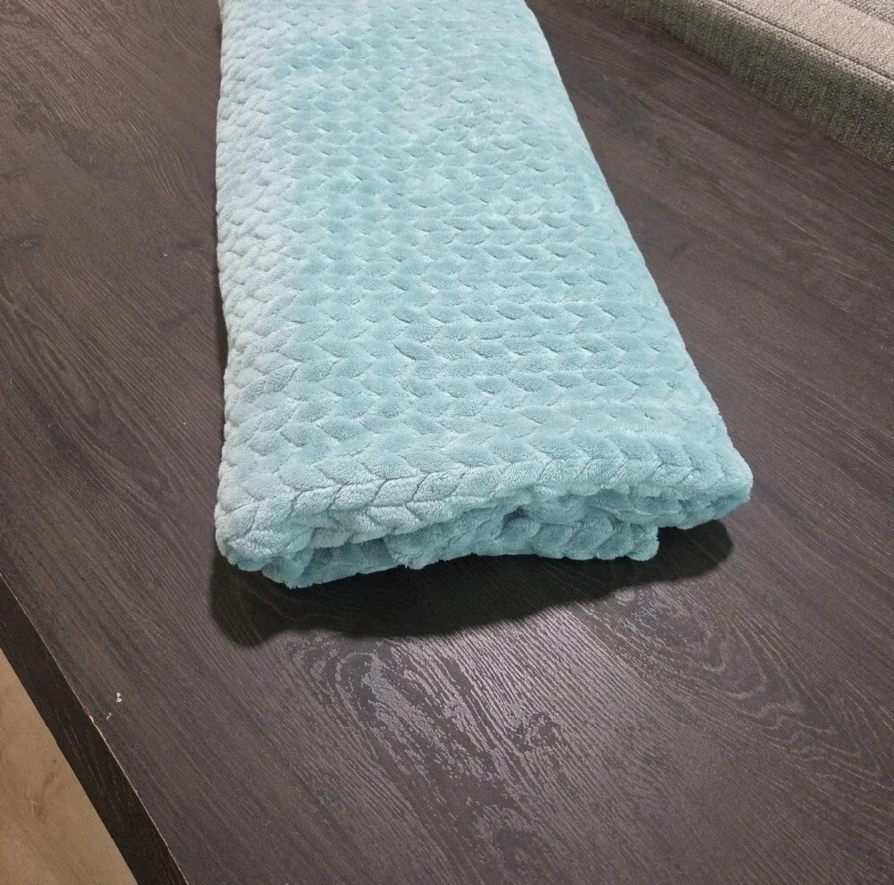 Better Homes & Gardens Plush Quilted Throw Blanket - Muted Aqua / Blueish Green